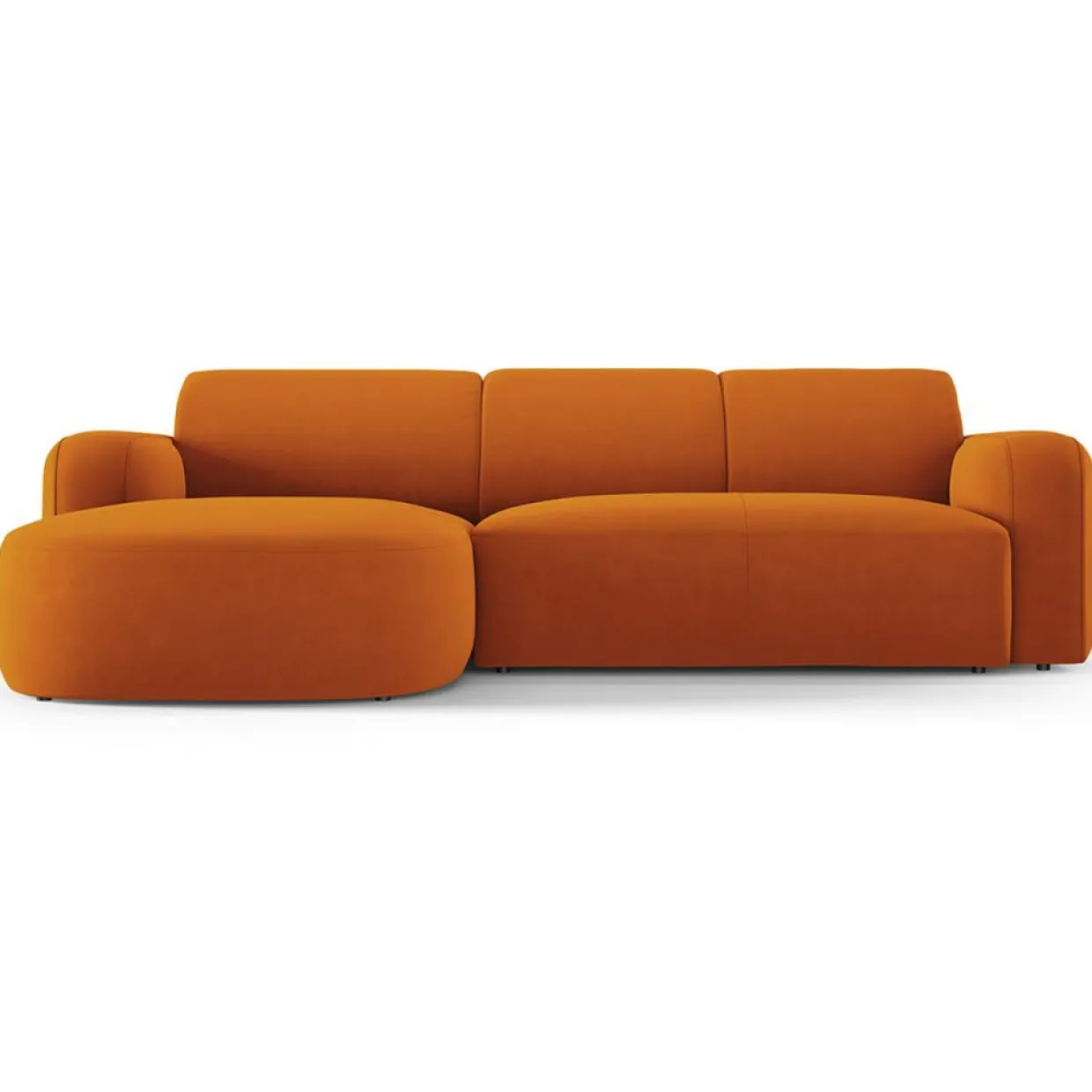 Mazzini Sofas Canapés^Canapé d'angle gauche Velours Jasmin 4 Places terracotta - 250x170x72 cm
