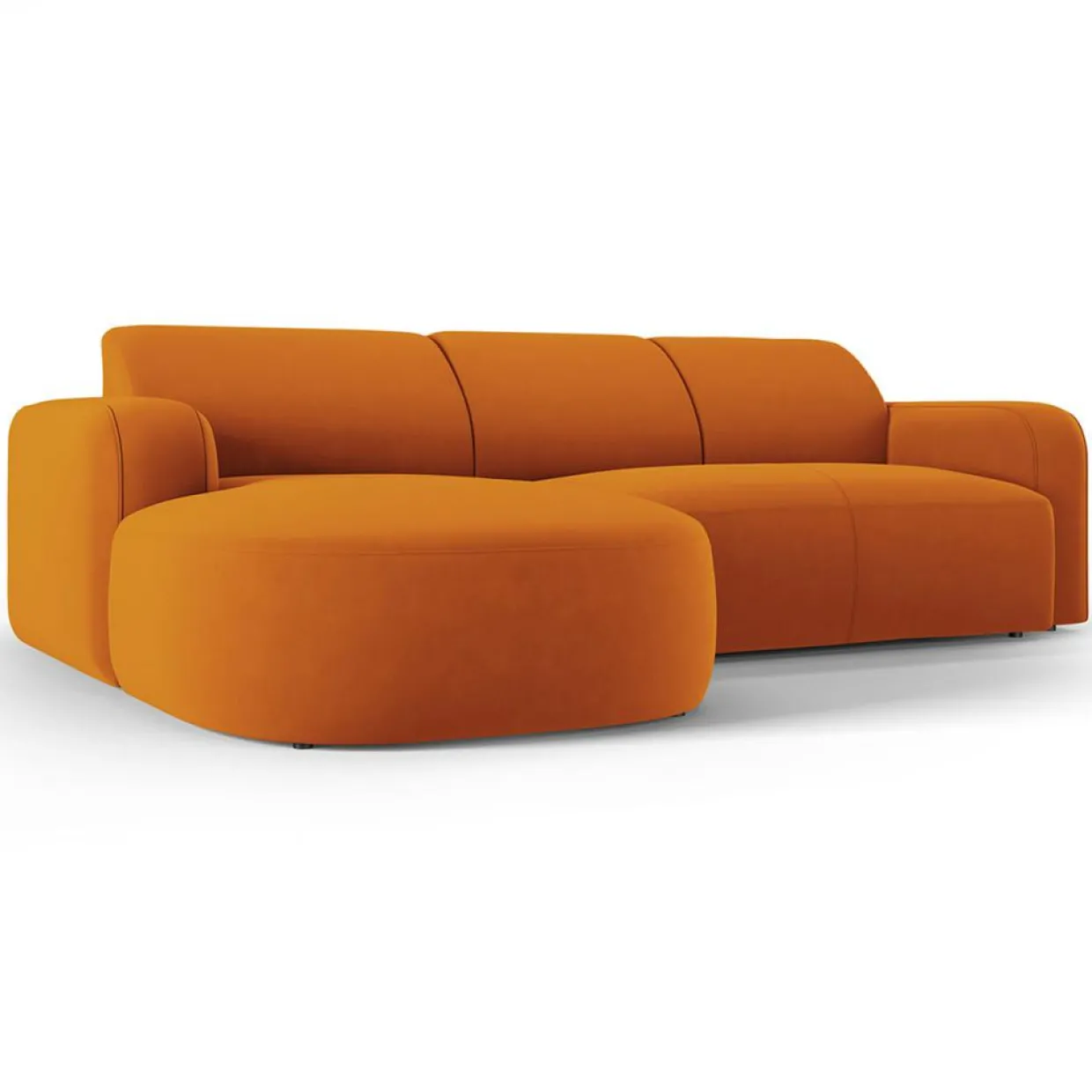Mazzini Sofas Canapés^Canapé d'angle gauche Velours Jasmin 4 Places terracotta - 250x170x72 cm