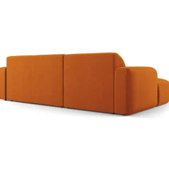 Mazzini Sofas Canapés^Canapé d'angle gauche Velours Jasmin 4 Places terracotta - 250x170x72 cm