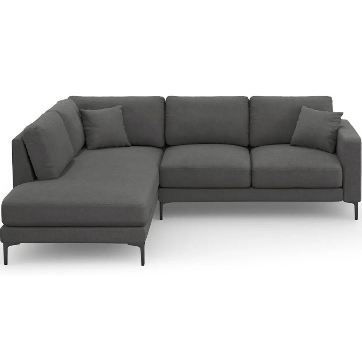 Mazzini Sofas Canapés^Canapé d'angle Gauche Venus 5 Places gris foncé - 254x185x90 cm