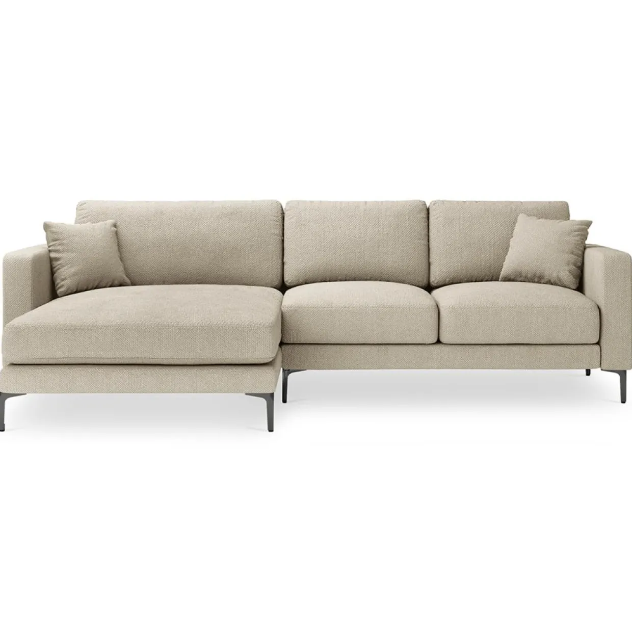 Canapé d'angle Gauche Venus 4 Places beige - 248x160x90 cm-Mazzini Sofas Best