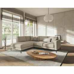 Canapé d'angle Gauche Venus 4 Places beige - 248x160x90 cm-Mazzini Sofas Best