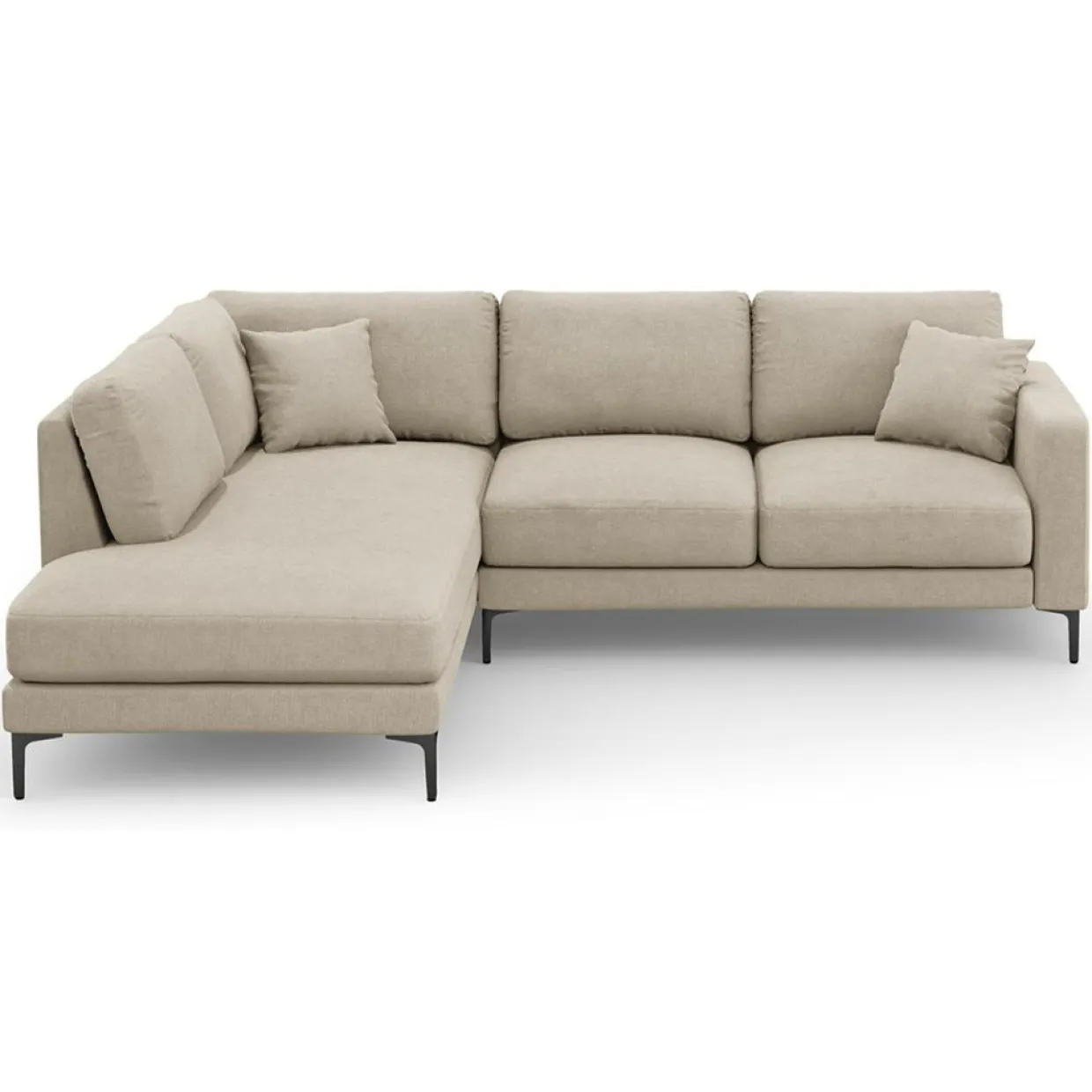 Canapé d'angle Gauche Venus 5 Places beige - 254x185x90 cm-Mazzini Sofas Best