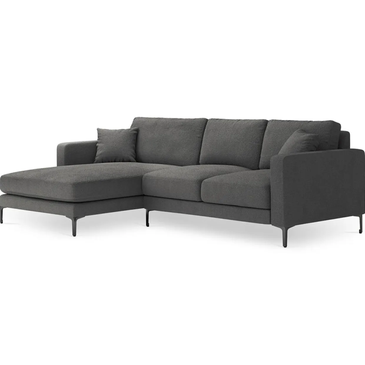 Mazzini Sofas Canapés^Canapé d'angle Gauche Venus 4 Places gris foncé - 248x160x90 cm