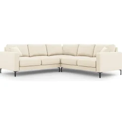 Mazzini Sofas Canapés^Canapé d'angle Symétrique En Velours Venus 5 Places beige clair - 250x238x90 cm