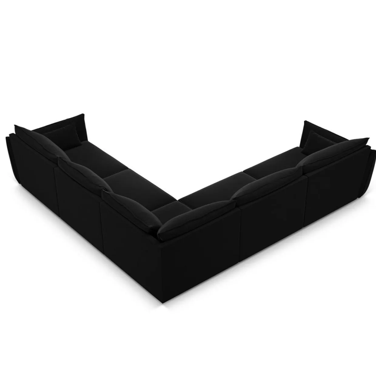 Mazzini Sofas Canapés^Canapé d'angle Symétrique en Velours Vanda 7 Places noir - 286x286x85 cm