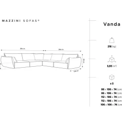 Mazzini Sofas Canapés^Canapé d'angle Symétrique en Velours Vanda 7 Places noir - 286x286x85 cm