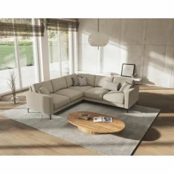 Canapé d'angle Symétrique Venus 5 Places beige - 250x238x90 cm-Mazzini Sofas Sale