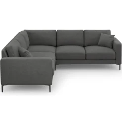 Canapé d'angle Symétrique Venus 5 Places gris foncé - 250x238x90 cm-Mazzini Sofas Best
