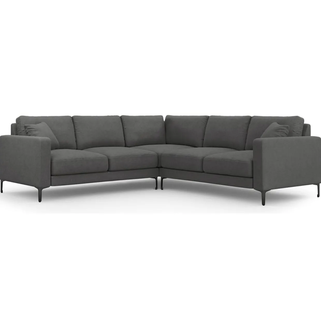 Canapé d'angle Symétrique Venus 5 Places gris foncé - 250x238x90 cm-Mazzini Sofas Best