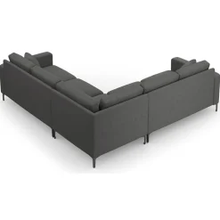 Canapé d'angle Symétrique Venus 5 Places gris foncé - 250x238x90 cm-Mazzini Sofas Best