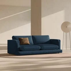 Mazzini Sofas Canapés^Canapé Daphne 3 Places Bleu Marine - 210x105x86 cm