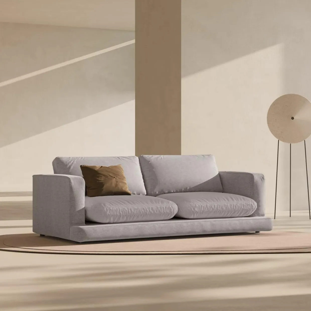 Mazzini Sofas Canapés^Canapé Daphne 3 Places Gris chaud - 210x105x86 cm