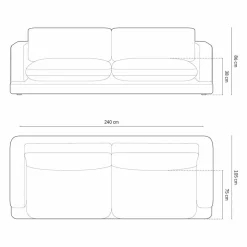 Canapé Daphne 4 Places Ivoire - 240x105x86 cm-Mazzini Sofas Outlet