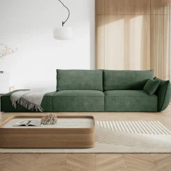 Mazzini Sofas Canapés^Canapé droit Vanda 4 Places vert bouteille - 286x100x85 cm