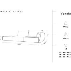 Canapé droit Vanda 4 Places bleu roi - 286x100x85 cm-Mazzini Sofas Best