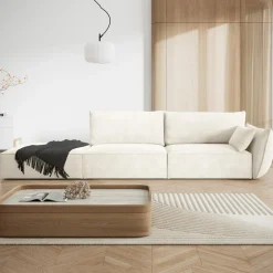 Mazzini Sofas Canapés^Canapé droit Vanda 4 Places beige clair - 286x100x85 cm