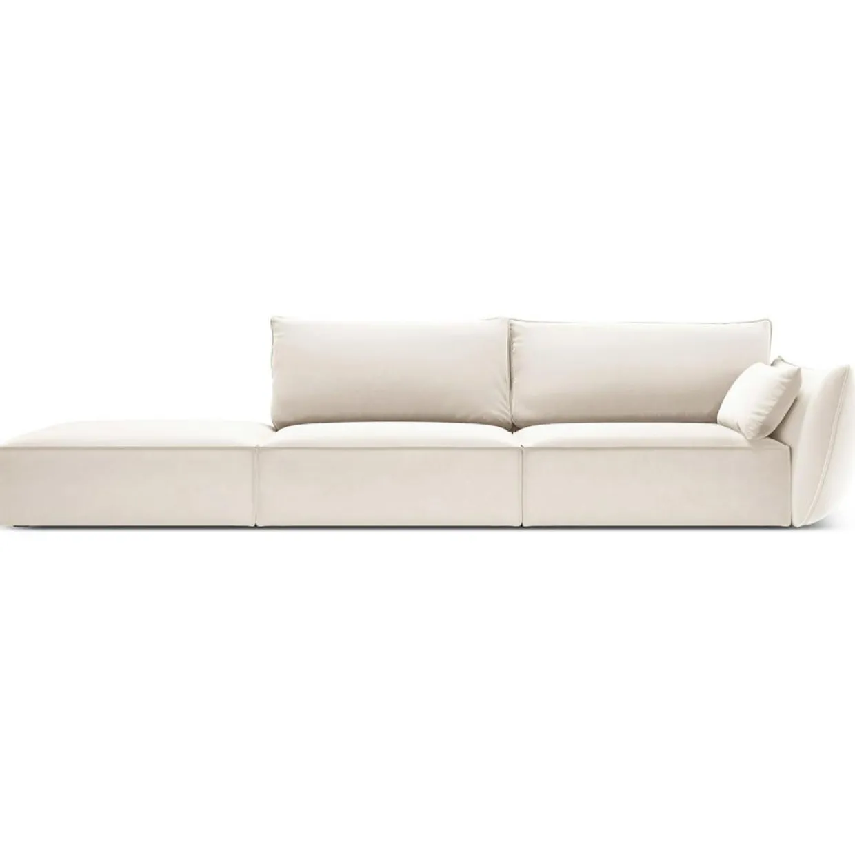 Mazzini Sofas Canapés^Canapé droit Velours Vanda 4 Places beige clair - 286x100x85 cm
