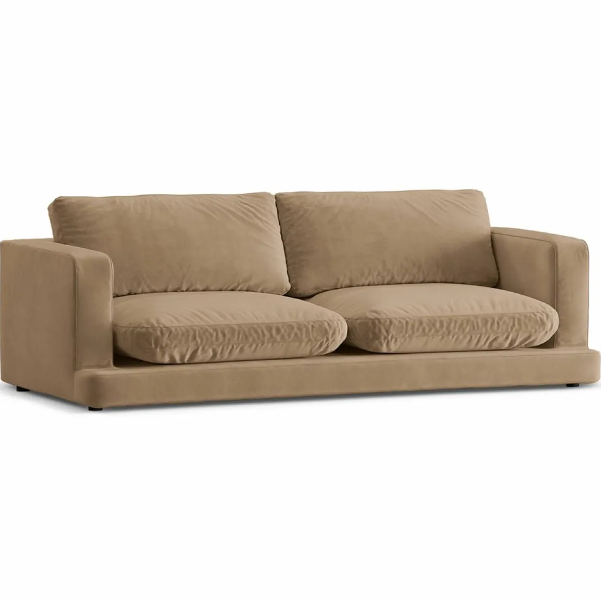 Mazzini Sofas Canapés^Canapé en Velours Daphne 3 Places Beige Foncé - 210x105x86 cm