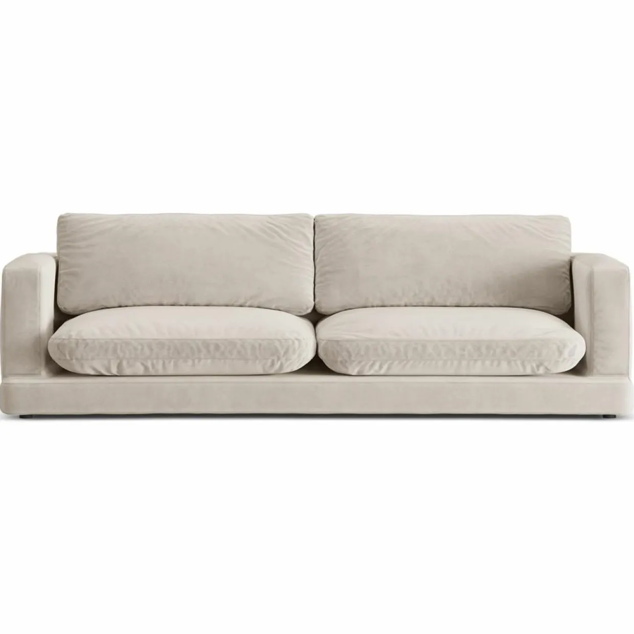 Canapé en Velours Daphne 4 Places Beige Clair - 240x105x86 cm-Mazzini Sofas Hot