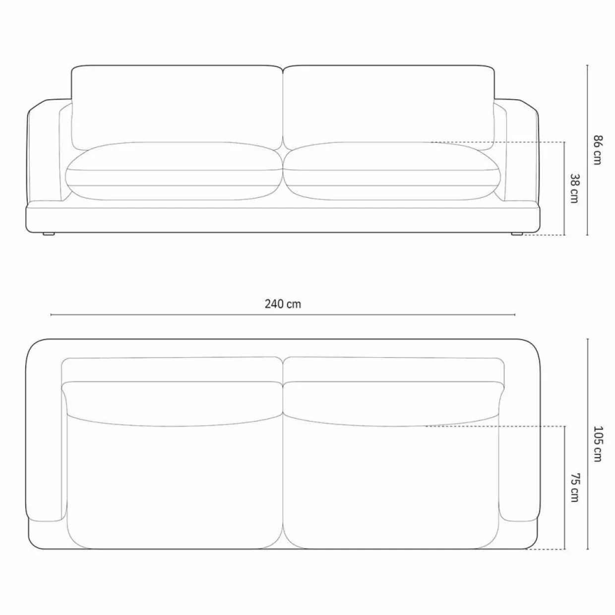 Canapé en Velours Daphne 4 Places Beige Clair - 240x105x86 cm-Mazzini Sofas Hot