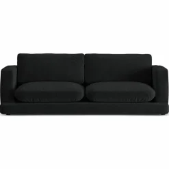 Mazzini Sofas Canapés^Canapé en Velours Daphne 3 Places Noir - 210x105x86 cm
