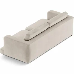 Mazzini Sofas Canapés^Canapé en Velours Daphne 3 Places Beige Clair - 210x105x86 cm