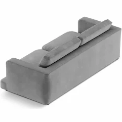 Canapé en Velours Daphne 3 Places Gris Clair - 210x105x86 cm-Mazzini Sofas New