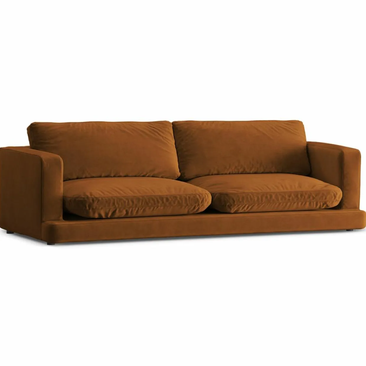 Canapé en Velours Daphne 4 Places Terracotta - 240x105x86 cm-Mazzini Sofas
