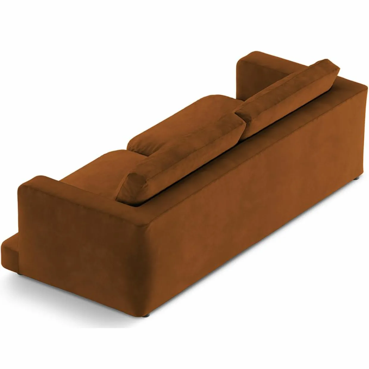 Canapé en Velours Daphne 4 Places Terracotta - 240x105x86 cm-Mazzini Sofas