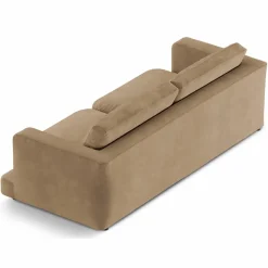 Canapé en Velours Daphne 4 Places Beige Foncé - 240x105x86 cm-Mazzini Sofas Sale