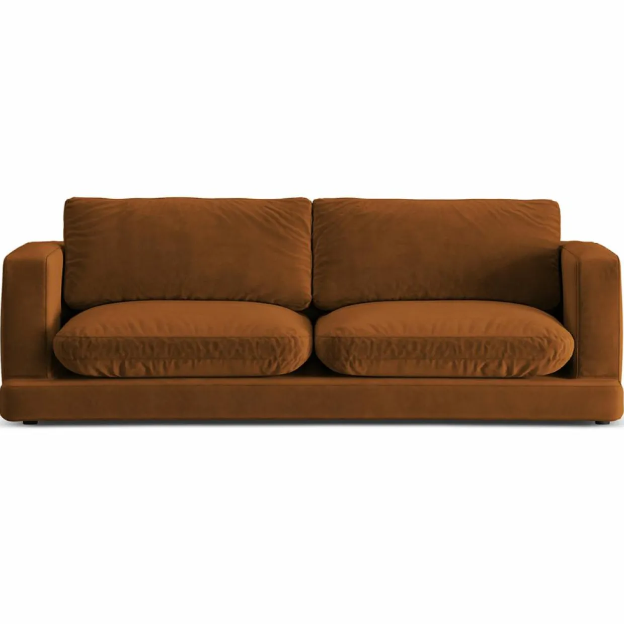 Canapé en Velours Daphne 3 Places Terracotta - 210x105x86 cm-Mazzini Sofas Clearance