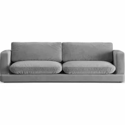 Mazzini Sofas Canapés^Canapé en Velours Daphne 4 Places Gris Clair - 240x105x86 cm