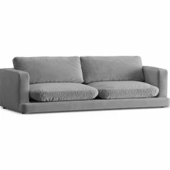 Mazzini Sofas Canapés^Canapé en Velours Daphne 4 Places Gris Clair - 240x105x86 cm