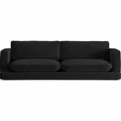 Canapé en Velours Daphne 4 Places Noir - 240x105x86 cm-Mazzini Sofas