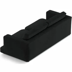 Canapé en Velours Daphne 4 Places Noir - 240x105x86 cm-Mazzini Sofas