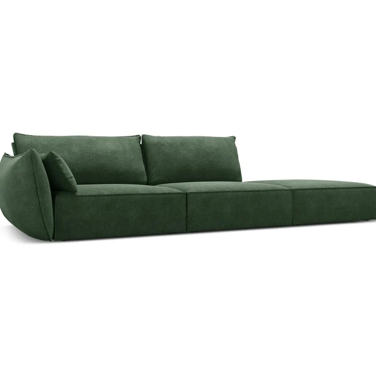 Canapé gauche Vanda 4 Places vert bouteille - 286x100x85 cm-Mazzini Sofas