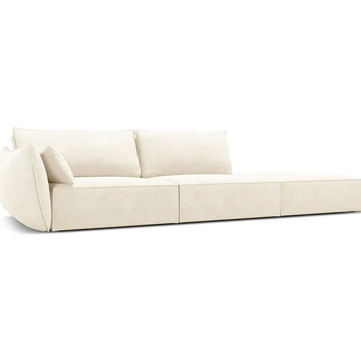 Mazzini Sofas Canapés^Canapé gauche Vanda 4 Places beige clair - 286x100x85 cm