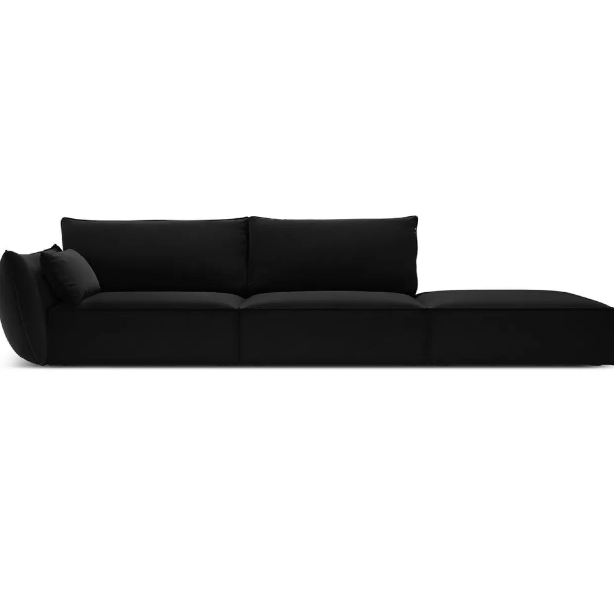 Mazzini Sofas Canapés^Canapé gauche Velours Vanda 4 Places noir - 286x100x85 cm