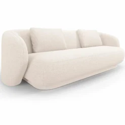 Canapé Linden 3 Chenille Places beige clair - 204x102x72 cm-Mazzini Sofas Outlet