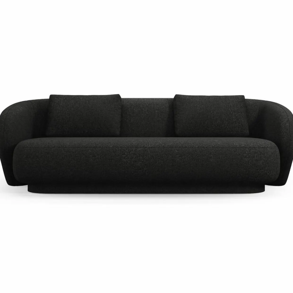 Canapé Linden 3 Chenille Places noir - 204x102x72 cm-Mazzini Sofas Sale