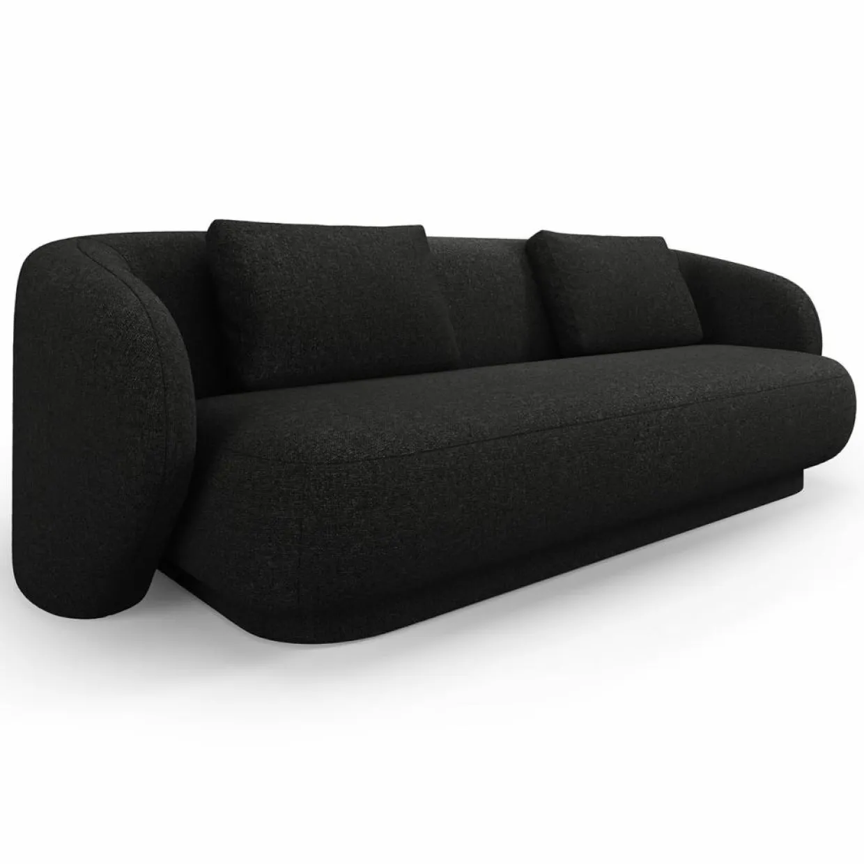 Canapé Linden 3 Chenille Places noir - 204x102x72 cm-Mazzini Sofas Sale
