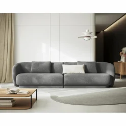 Canapé Linden Chenille 4 Places gris foncé - 304x102x72 cm-Mazzini Sofas Online