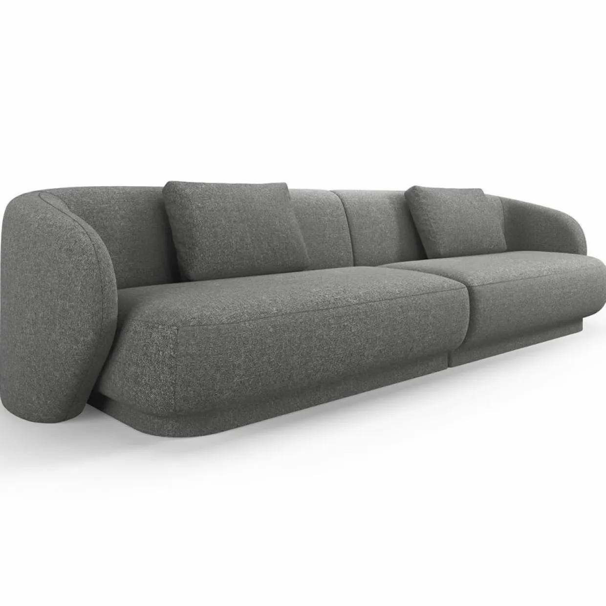 Canapé Linden Chenille 4 Places gris foncé - 304x102x72 cm-Mazzini Sofas Online