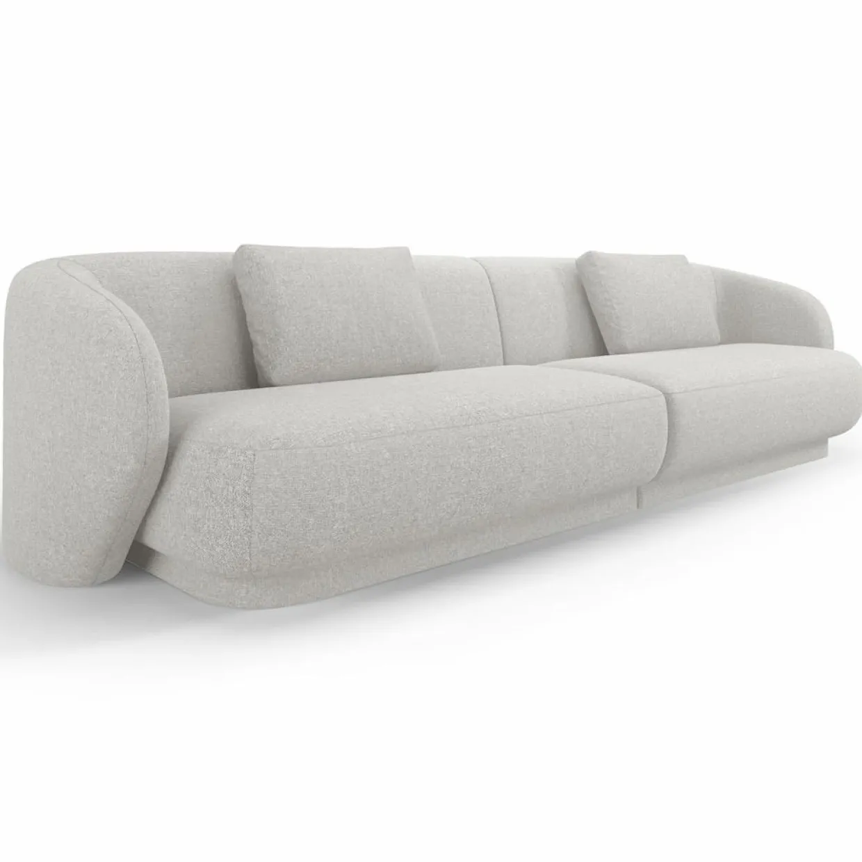 Canapé Linden Chenille 4 Places argenté chiné - 304x102x72 cm-Mazzini Sofas Outlet