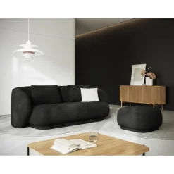 Canapé Linden Chenille 2 Places noir - 169x102x72 cm-Mazzini Sofas Online
