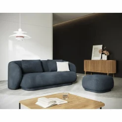 Mazzini Sofas Canapés^Canapé Linden Chenille 2 Places bleu - 169x102x72 cm