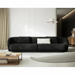 Canapé Linden Chenille 4 Places noir - 304x102x72 cm-Mazzini Sofas