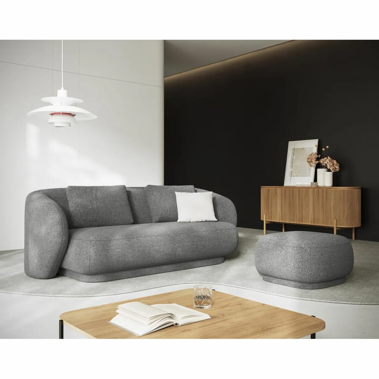 Mazzini Sofas Canapés^Canapé Linden Chenille 2 Places gris foncé - 169x102x72 cm