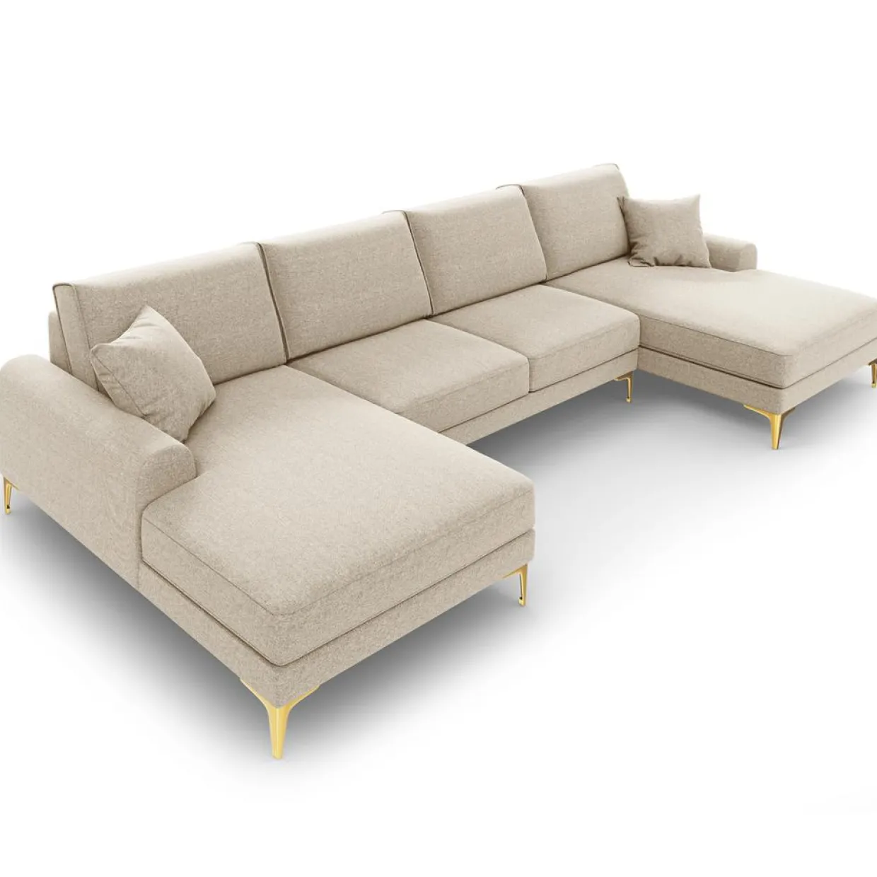 Canapé Panoramique 6 places Madara beige - 334x182x90 cm-Mazzini Sofas New